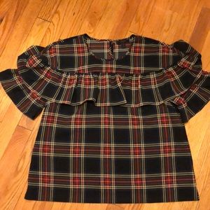 Ladies Plaid J Crew Blouse